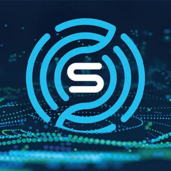 A digital, futuristic-themed image featuring the Sanuwave logo, which consists of a stylized “S” surrounded by circular wave-like patterns in blue. The background has abstract glowing dots and lines, representing technology or innovation.