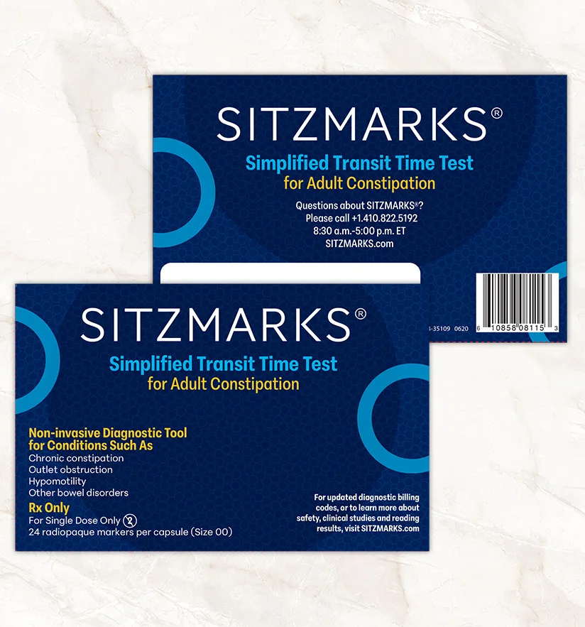 Branded folder and printed materials for SITZMARKS including diagnostic tool description usage details and contact information